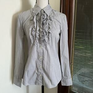 Banana Republic | Ruffle Collar/Neck Button Down Blouse Size S